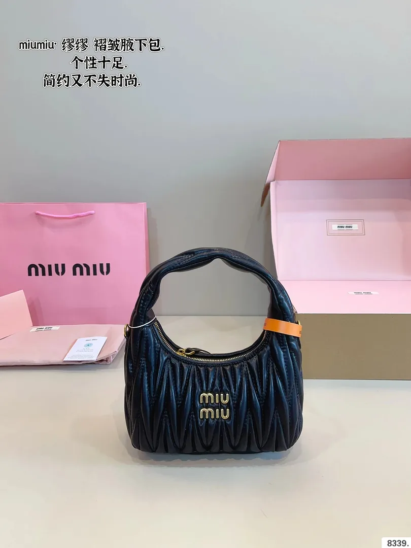 Miu Miu Ruched Leather Underarm Bag — QC