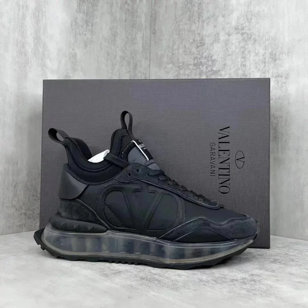 Valentino Grey Knit Sneakers — Photo 9