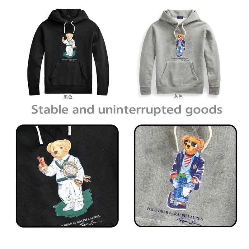 Bear Fleece Pullover Hoodie — Photo 3