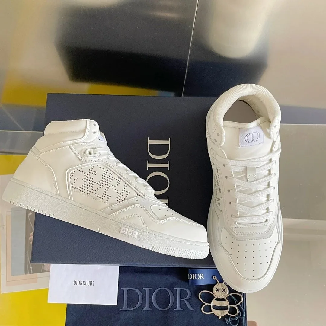 Dior B27 Grey White Mid-High Sneakers — QC