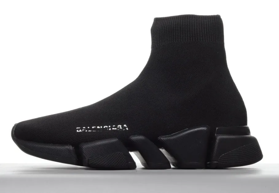 Balenciaga Speed Trainer Black Knit Sock Shoes — QC