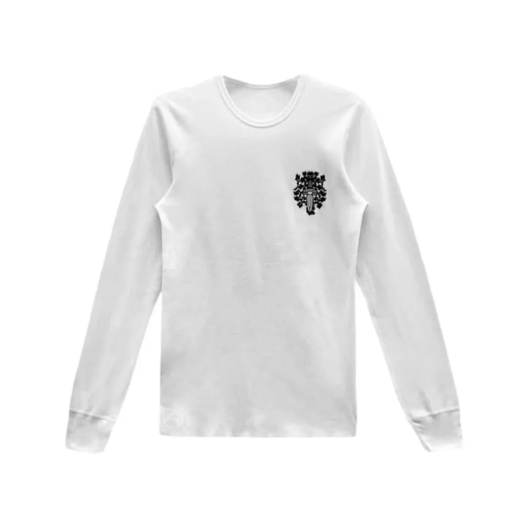 Chrome Hearts White Waffle Dagger Long-Sleeve Tee