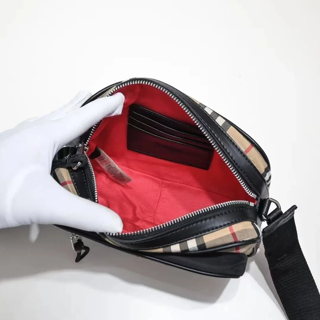 Burberry Check Leather Crossbody Bag — Photo 9