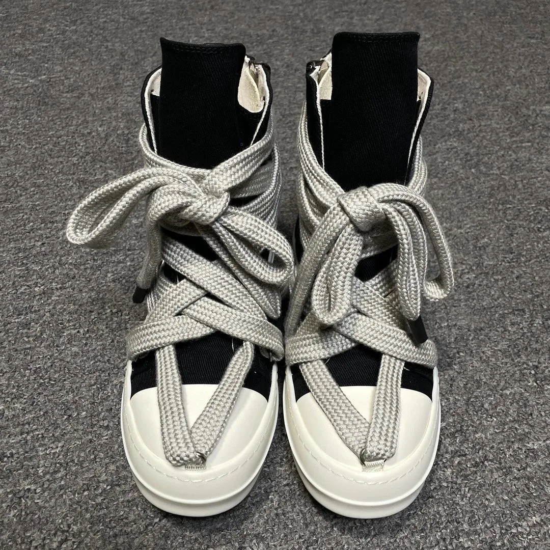 Rick Owens Ramones Black White Street Plain Sneakers — photo 2