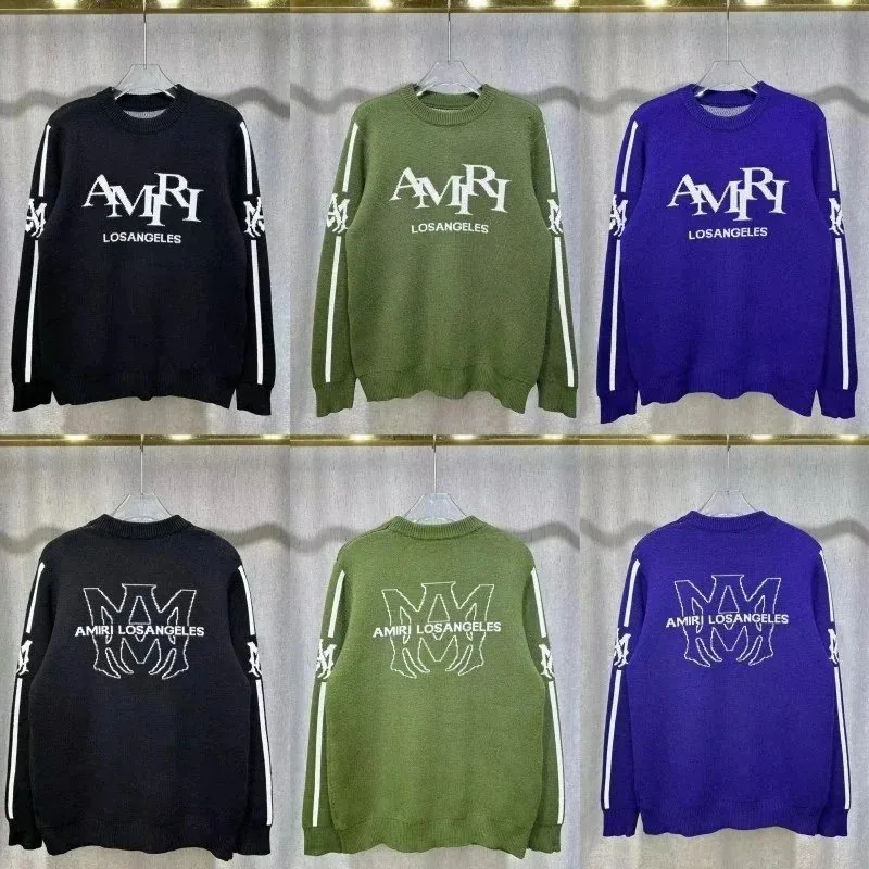 Letter Jacquard Distressed Crewneck Sweater — Photo 3