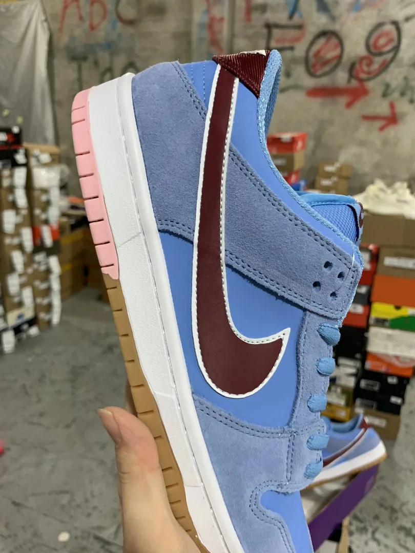 Nike Dunk Low Blue Platform Leather Dad Shoes — QC