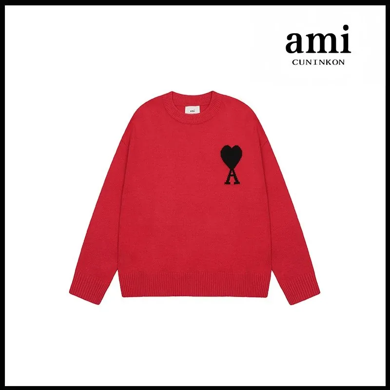 Ami Paris Heart Jacquard Crewneck Sweater — Zdjęcie 15