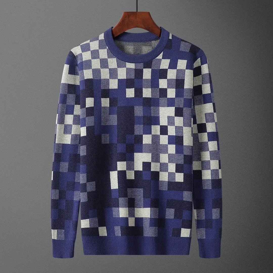 Letter Jacquard Crewneck Knit Sweater — Photo 10