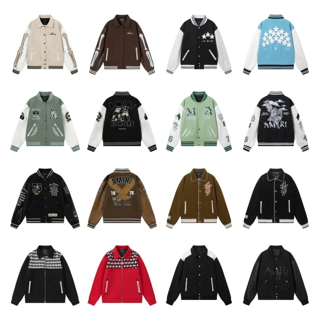 Amiri Brown Eagle Baseball Jacket