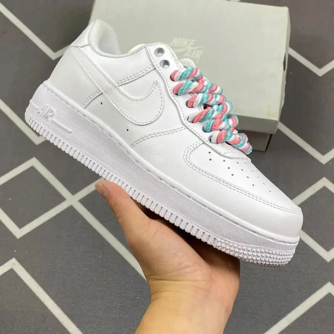 Nike Air Force 1 New White Lace-Up Sneakers — QC