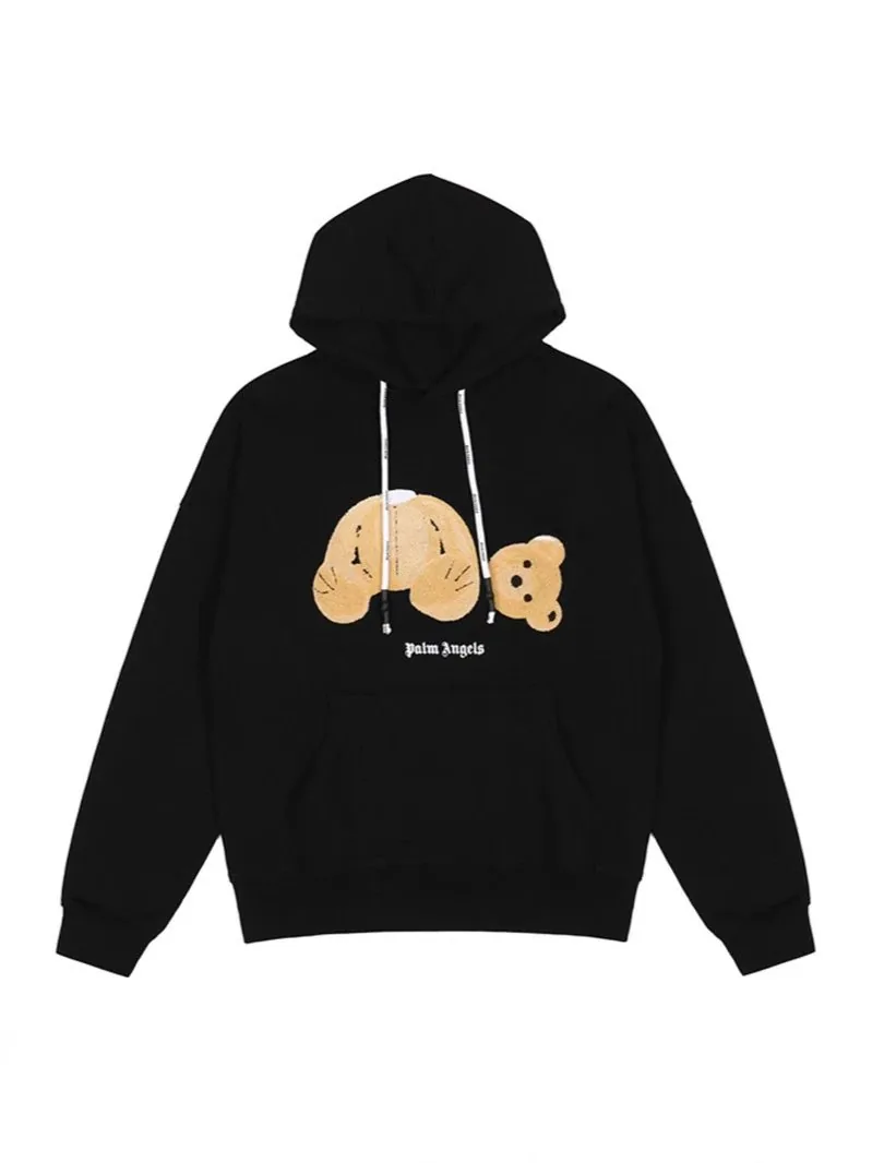 Broken Bear Embroidered Hooded Hoodie