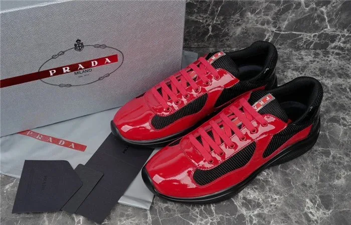Prada Americas Cup Black Patent Sole Sneakers — QC