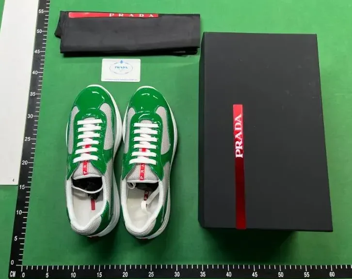 Prada Americas Cup Black Patent Sole Sneakers — QC