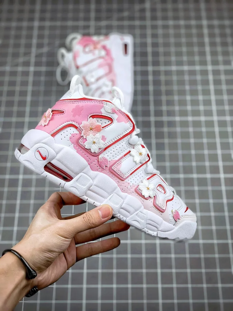 Nike Air More Uptempo Sakura Pink Sneakers — Photo 4