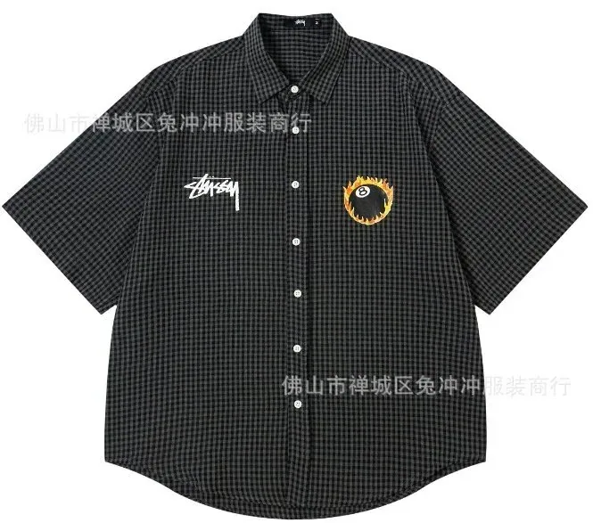 Flame Eight Ball Print Polo Shirt — QC