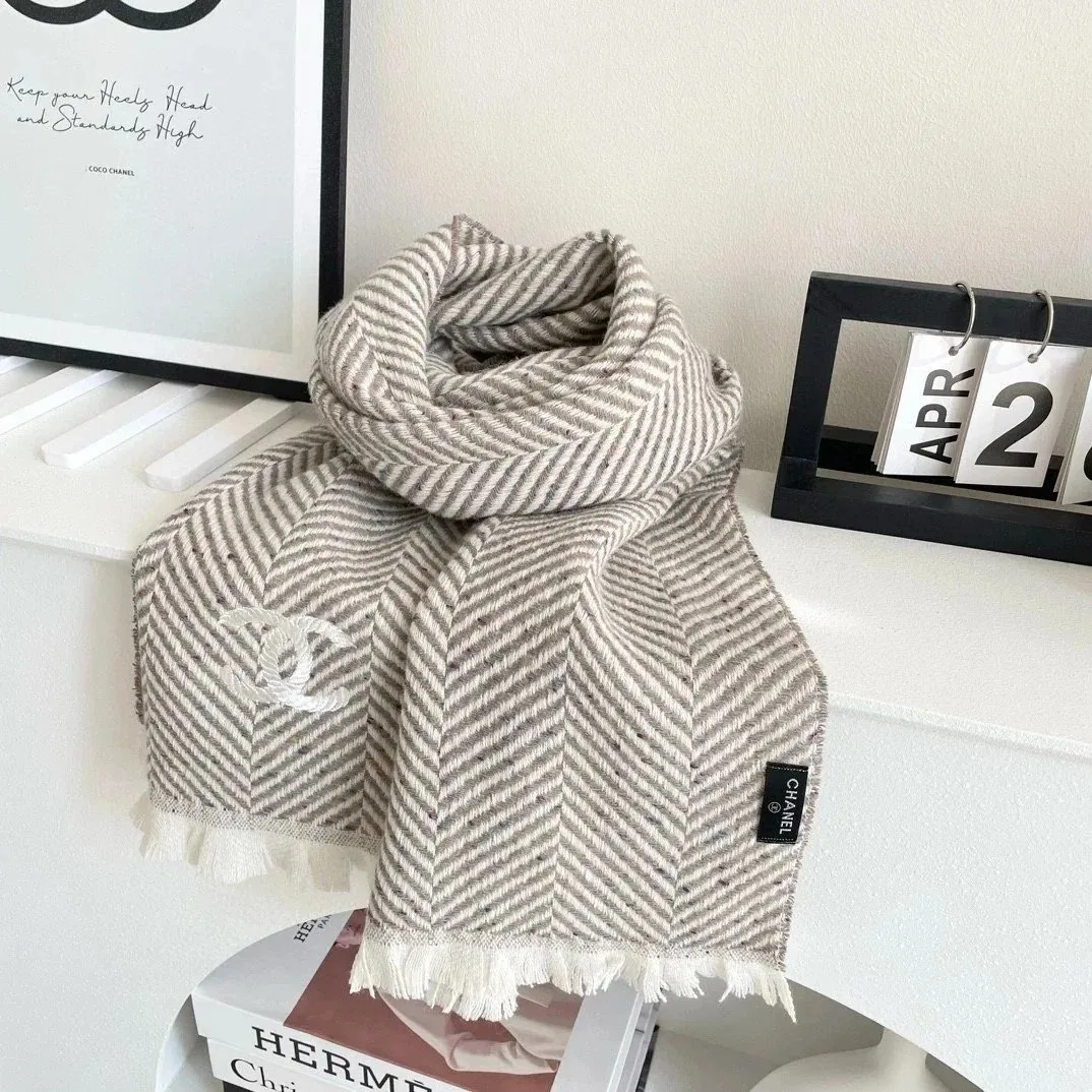 Chanel Logo Print Cashmere Scarf — QC