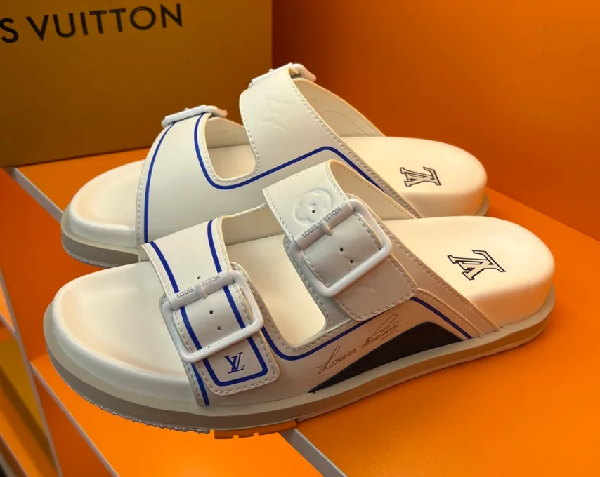 Louis Vuitton Monogram Two Strap Slides — QC