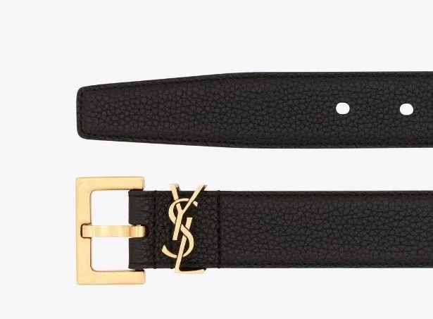 Saint Laurent YSL Logo Buckle Leather Belt — QC