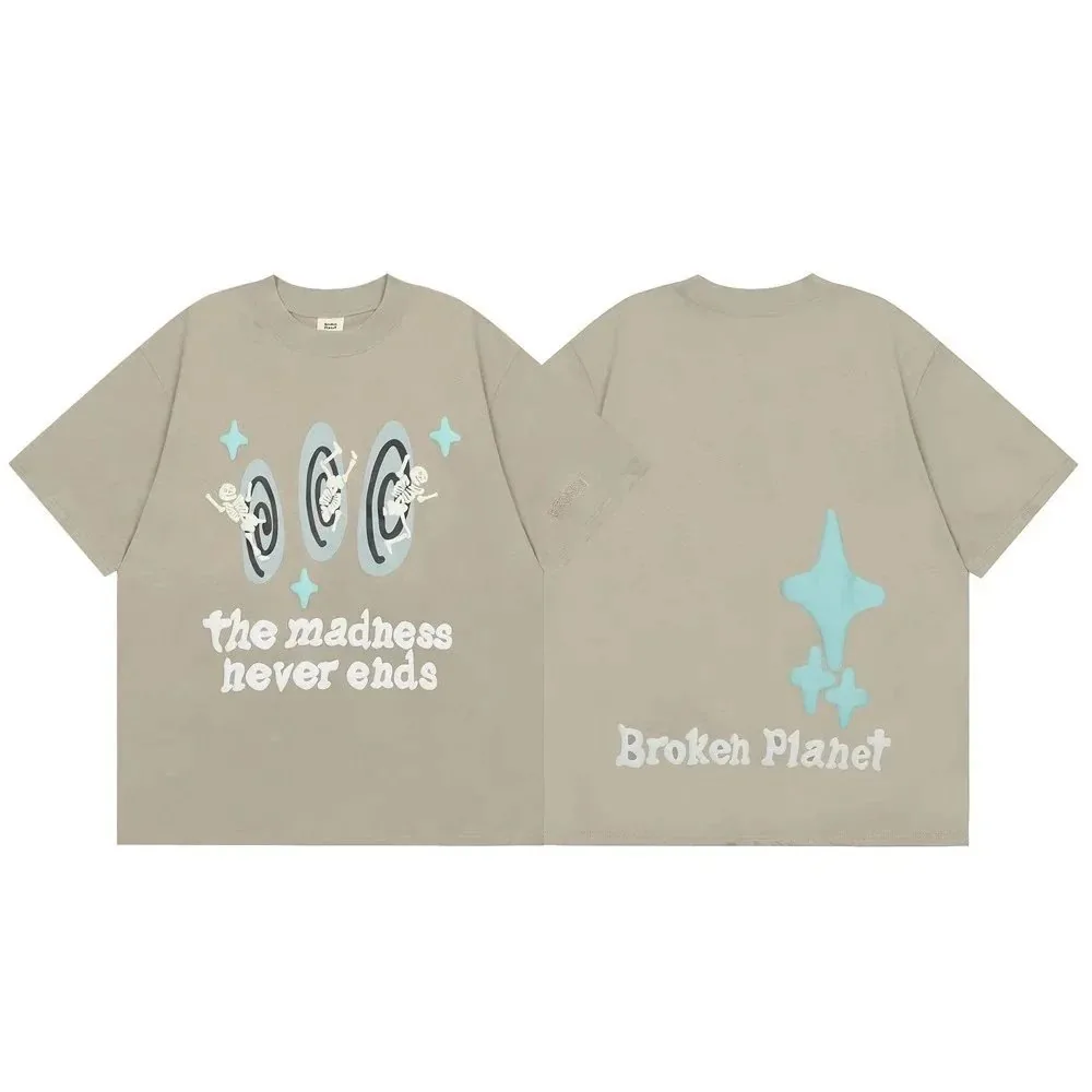 Cartoon Foam Print Crewneck T-Shirt — Photo 10