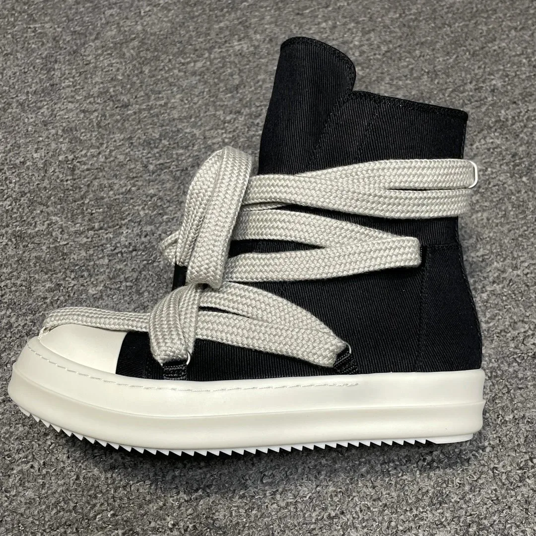 Rick Owens Ramones Black White Street Plain Sneakers