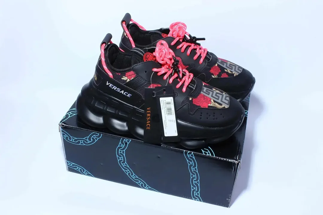 Versace Chain Reaction Navy Low-Top Sneakers — photo 9