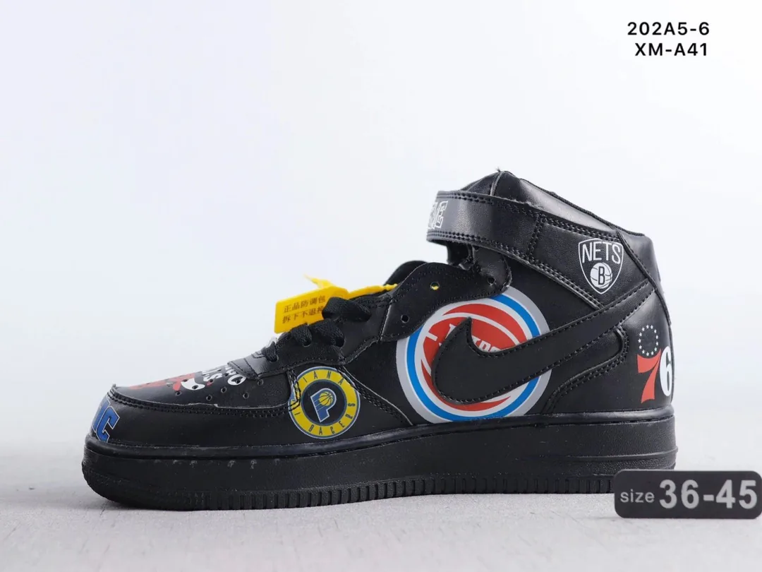 Nike Air Force 1 Mid White Navy Supreme Sneakers — QC