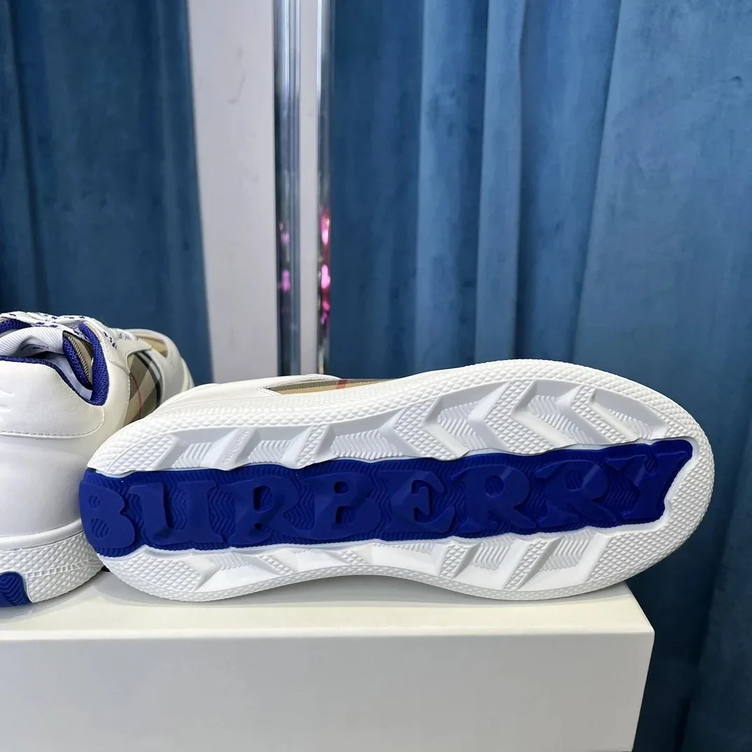 Burberry Vintage Check Sneaker White Leather Sneakers — QC
