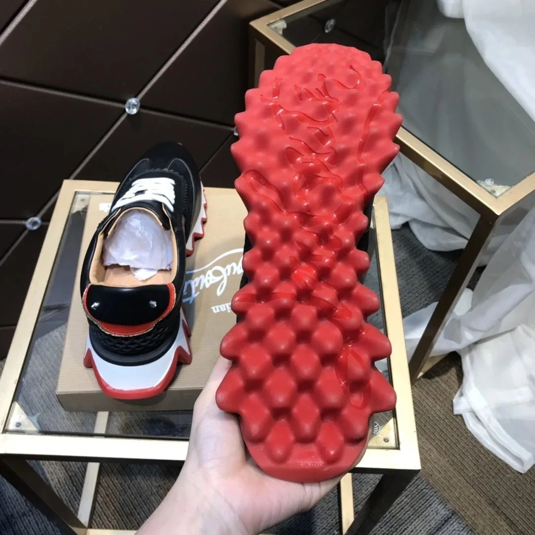 Christian Louboutin Red White Red-Sole Sneakers — Photo 11