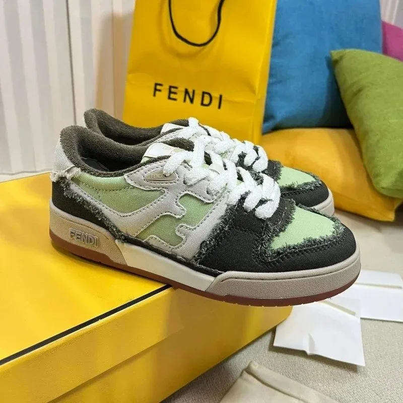 Fendi Match Brown Low-Top Trainers — QC