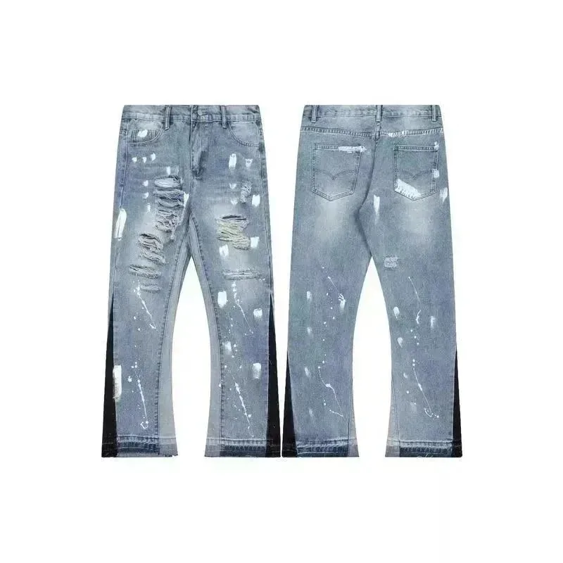 Washed Ripped Patchwork Jeans — photo 2