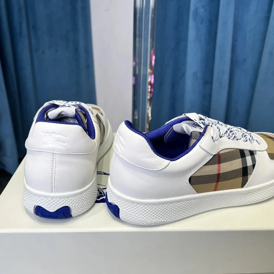 Burberry Vintage Check Sneaker White Leather Sneakers — QC
