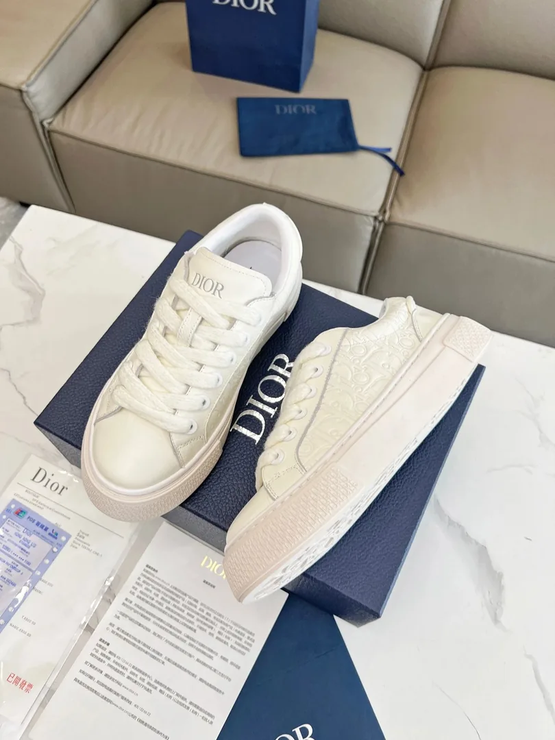 Dior B23 White Low-Top Tennis Sneakers — QC
