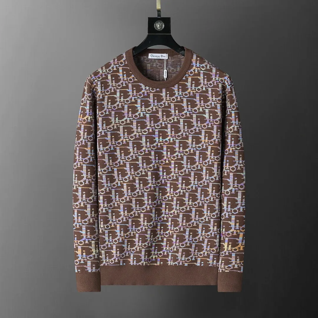 Crewneck Letter Embroidered Knit Sweater — Photo 13
