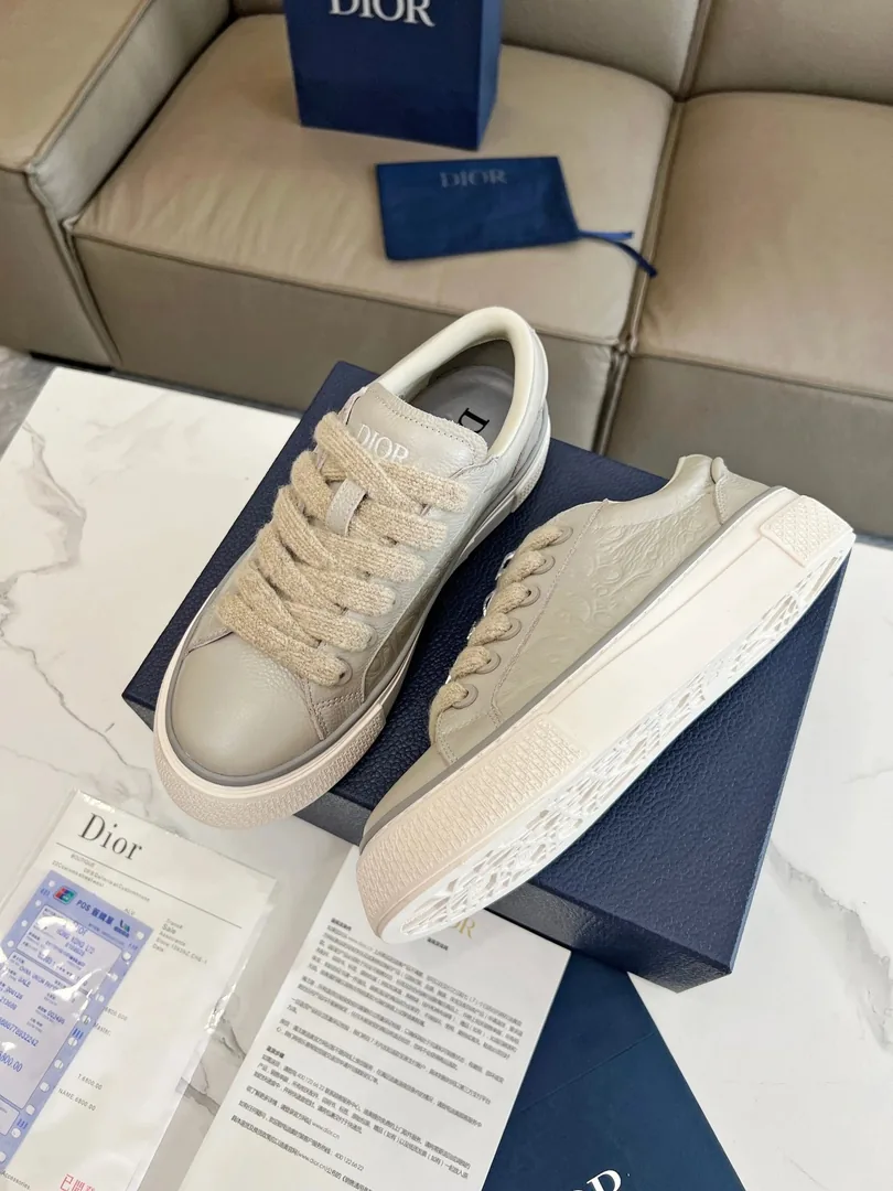 Dior B23 White Low-Top Tennis Sneakers — QC