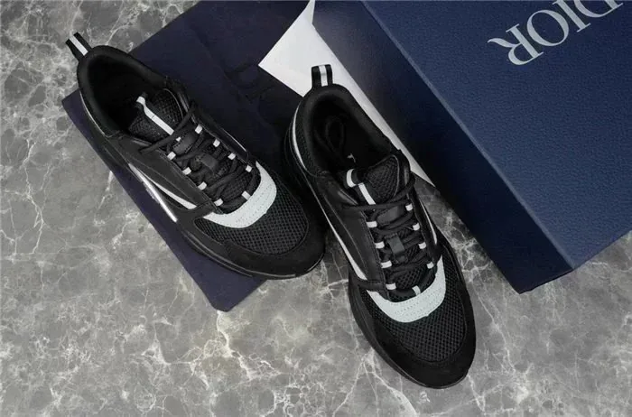 Dior B22 Black White Logo Sneakers — photo 2