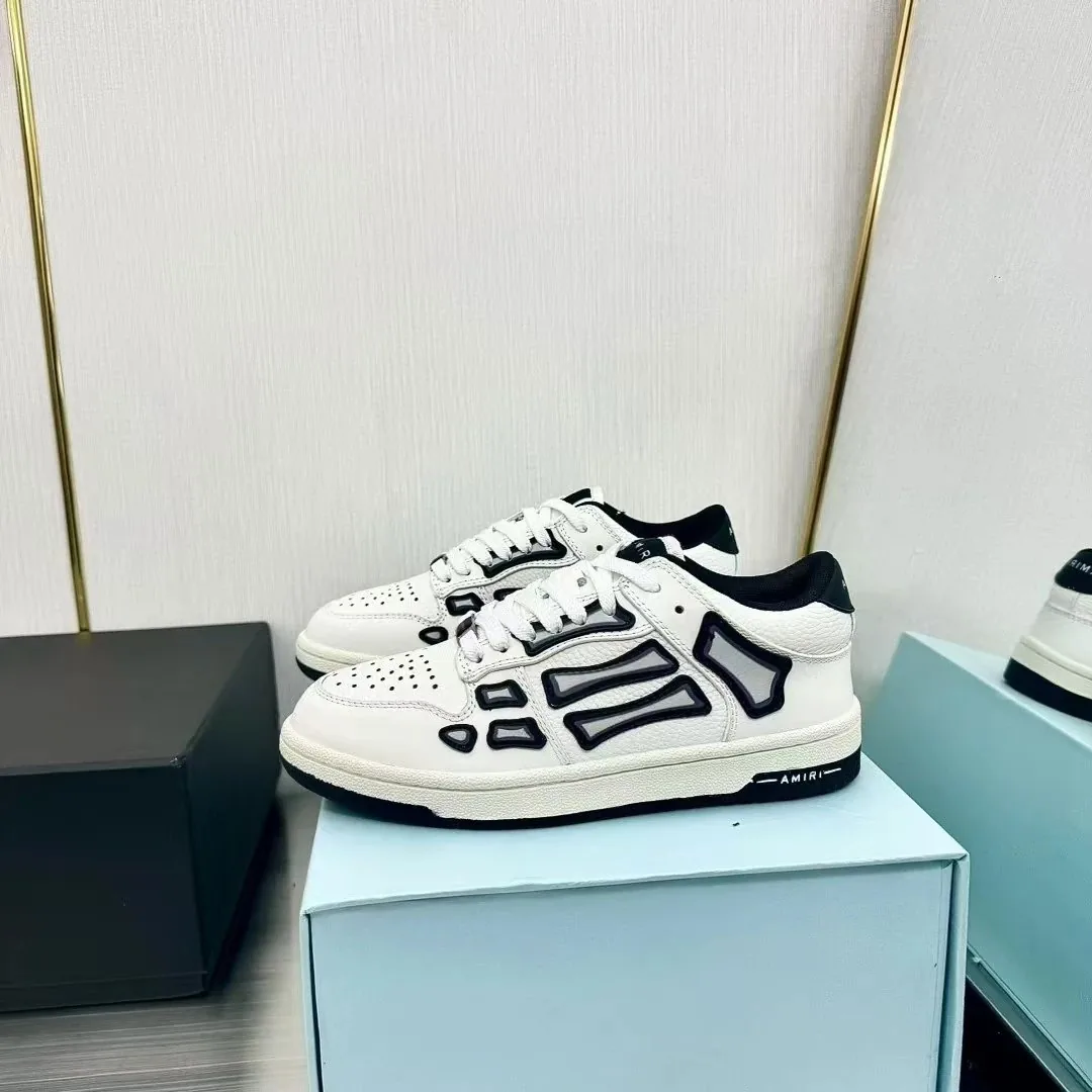 Amiri Skel-Top Low White Beige Skel Top Sneaker