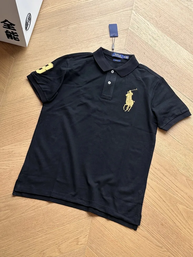Embroidered Pique Cotton Polo Shirt — QC