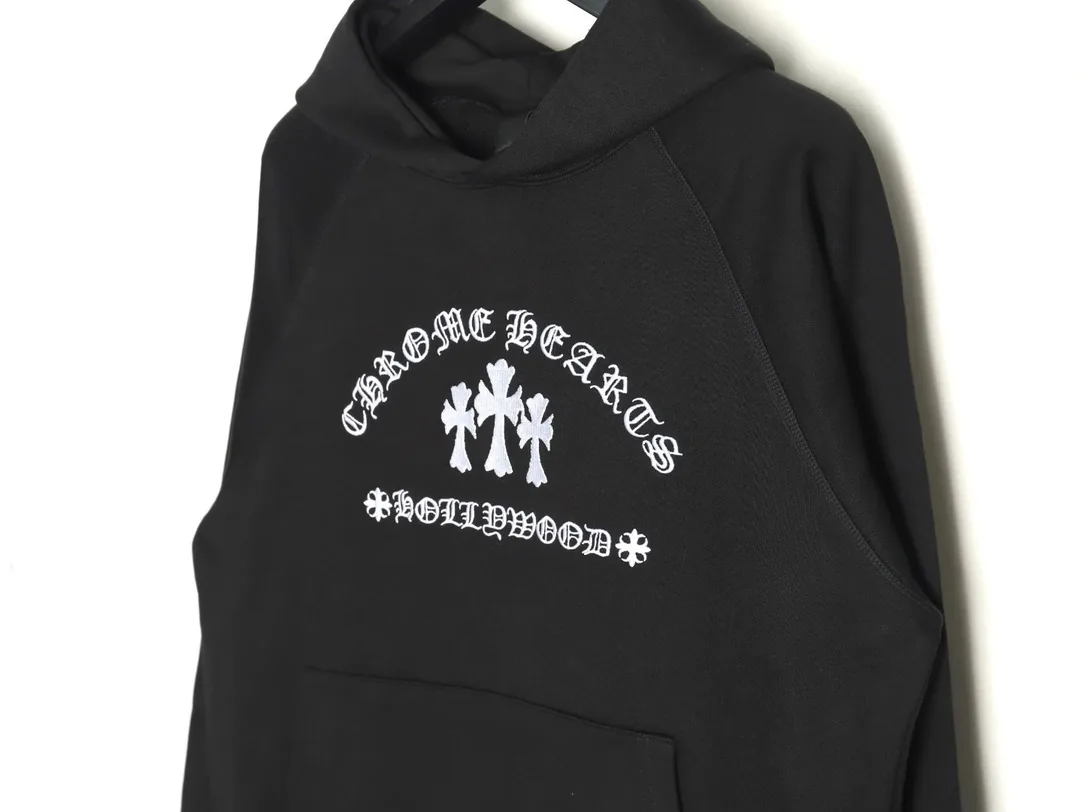 Embroidered Double-Yarn Hoodie — Photo 3