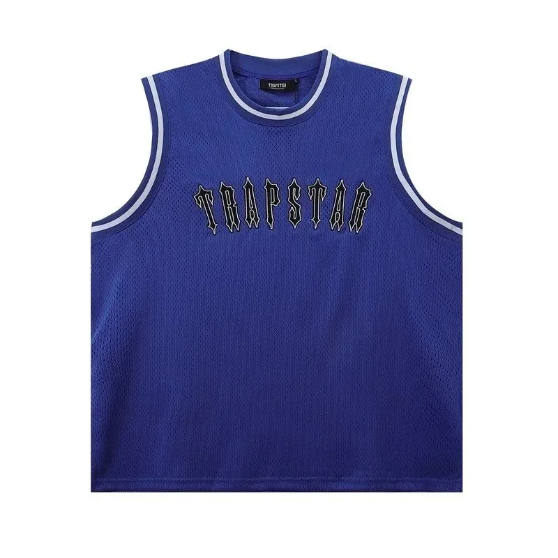 Blue Mesh Embroidered Basketball Jersey Set — photo 4