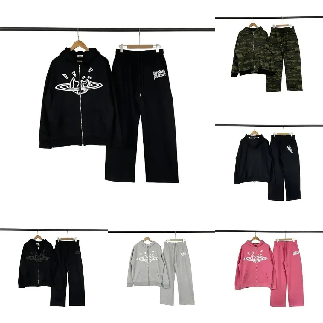 Print Fleece Zip Cardigan Set