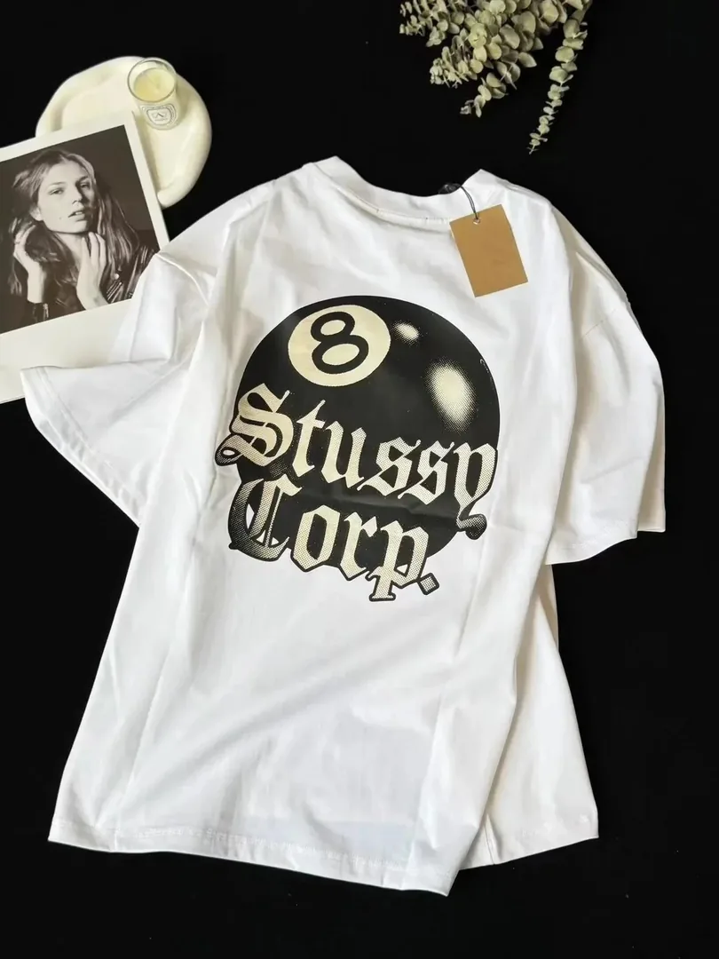 Black Eight Ball Letter Print T-Shirt