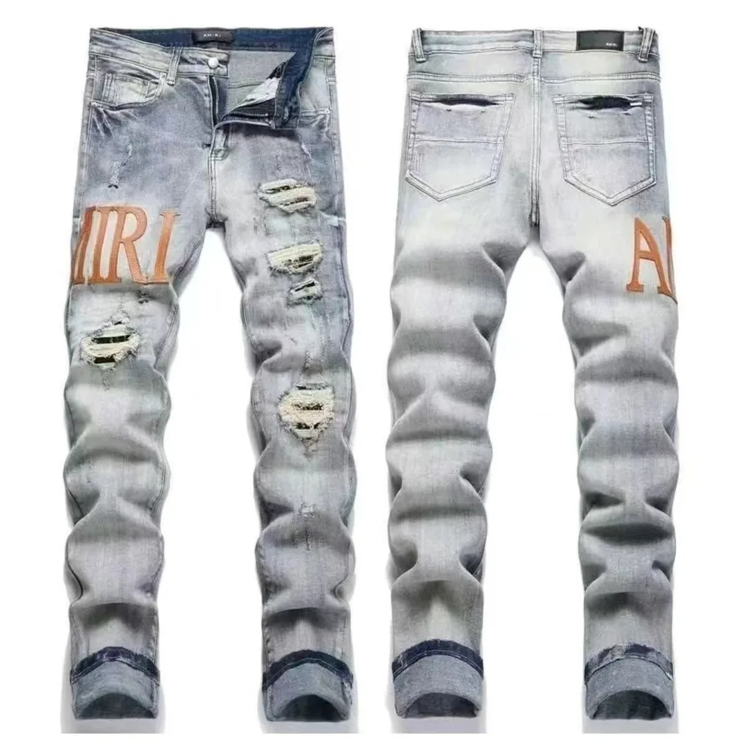 Amiri Embroidered Jeans — Photo 10