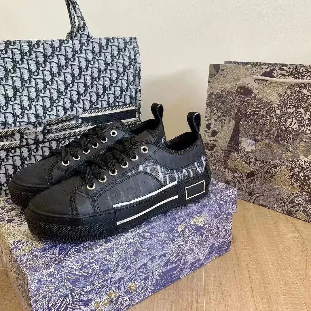 Dior B23 Grey Bee-Print Sneakers — Photo 5