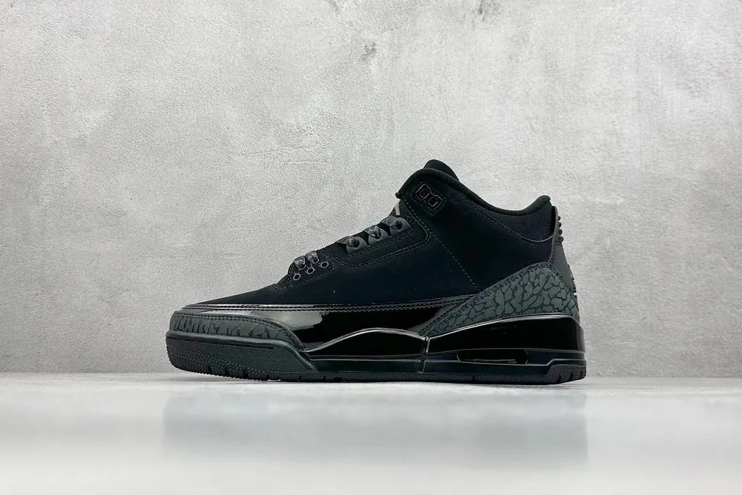 Grey Jordan 3 Black Cat