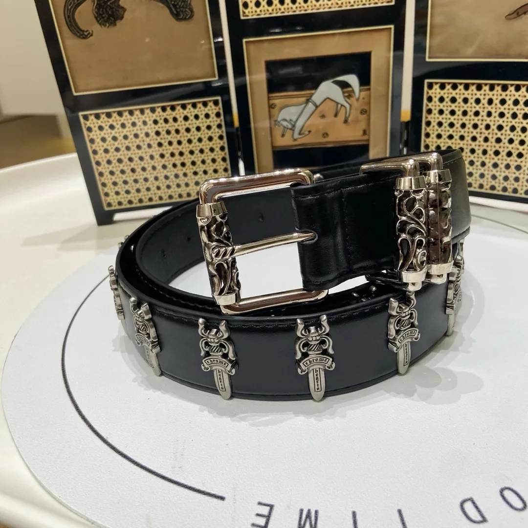 Chrome Hearts Black Leather Belt — photo 6