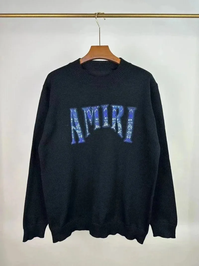 Letter Jacquard Distressed Crewneck Sweater — Photo 12