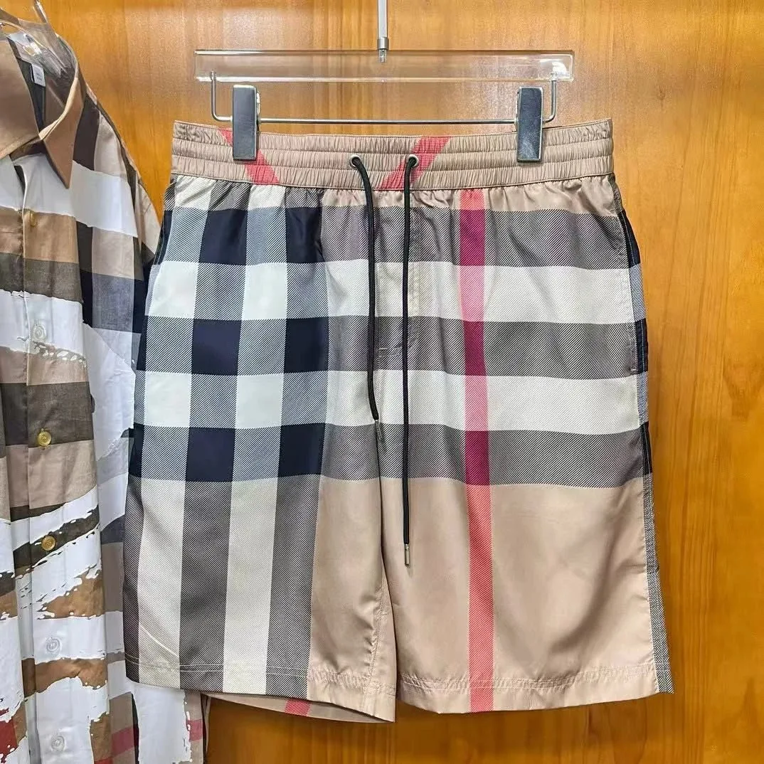 Large Plaid Beach Shorts