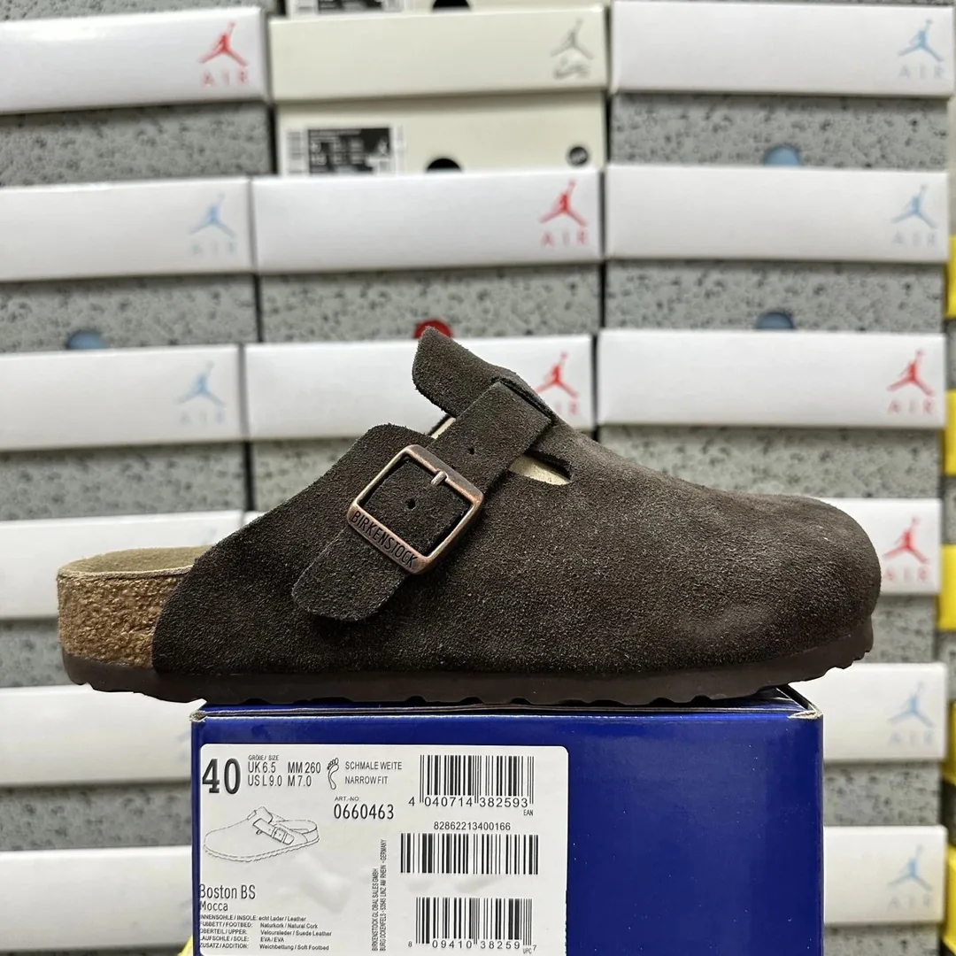 Boston Suede Leather Clog Slides — QC