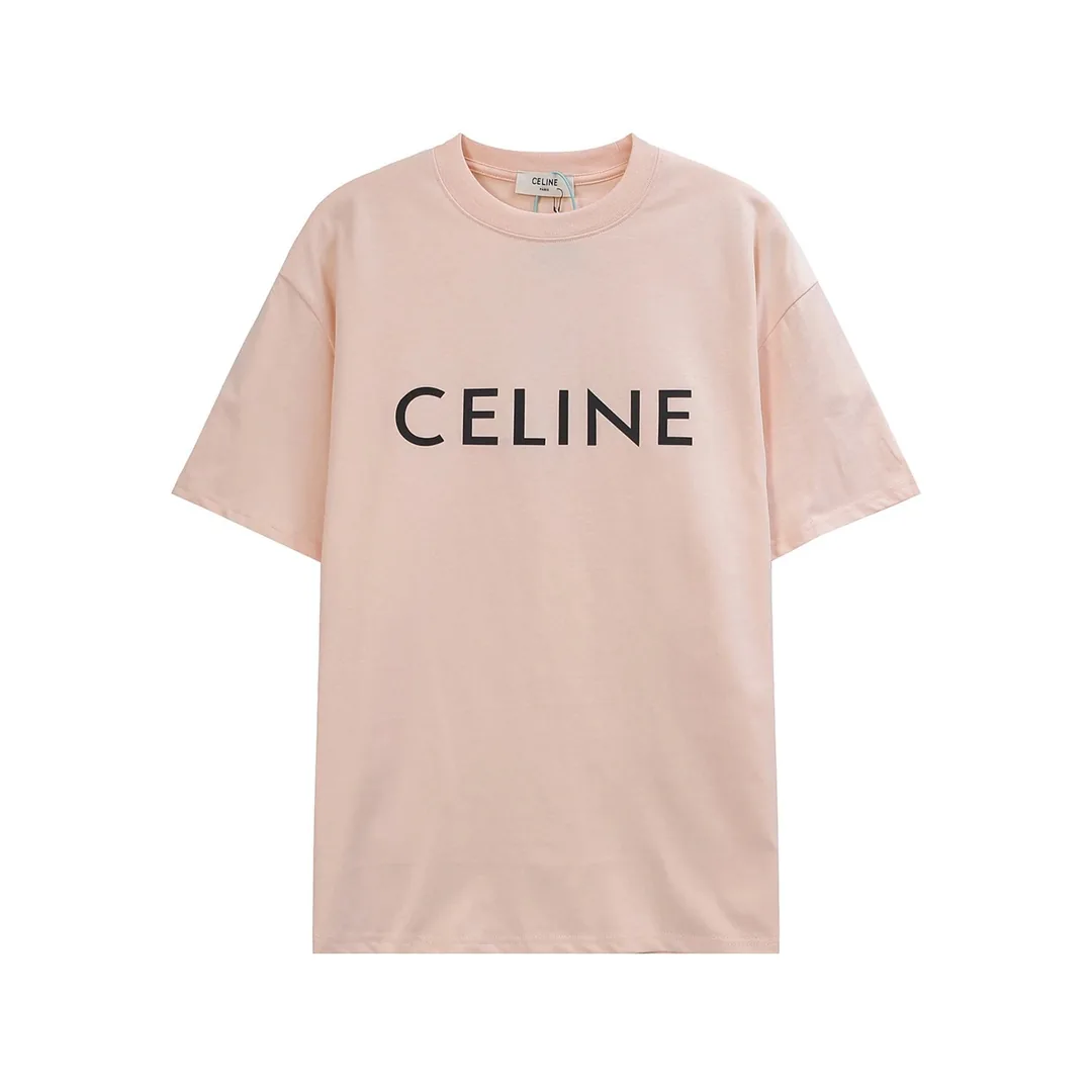 Celine Letter Print Cotton T-Shirt — photo 10
