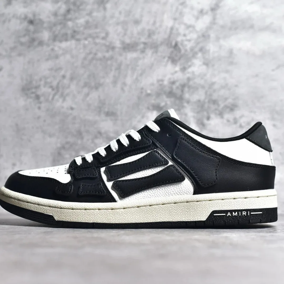 Amiri Skel-Top Low Black White Platform Dad Shoes — Photo 10